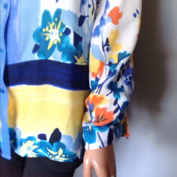 Rafaella Studio Women Shirt M Watercolor Designer - Picture 4 of 8